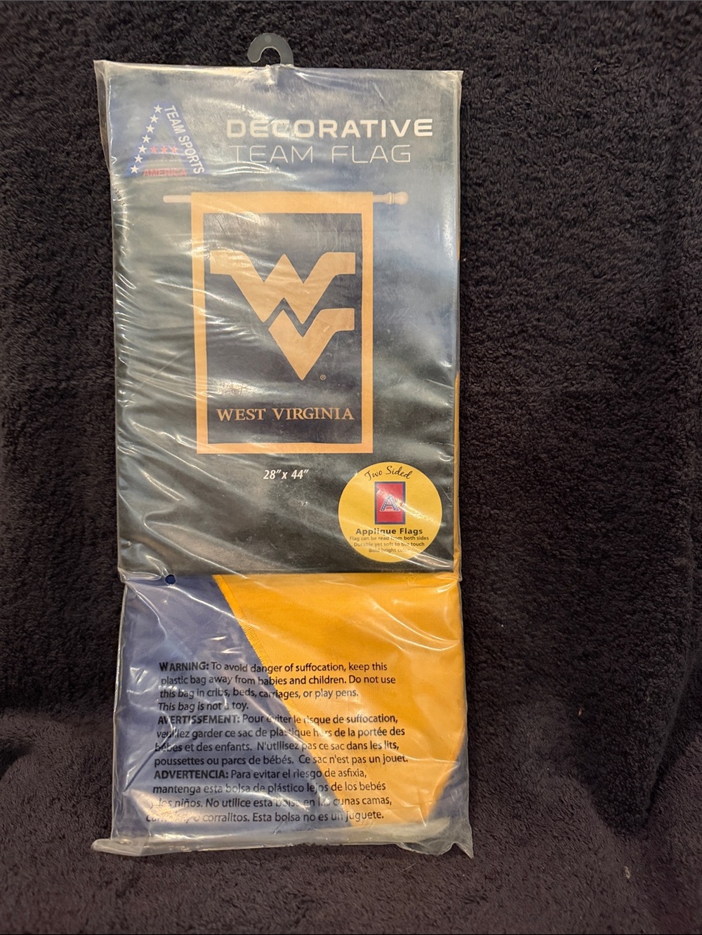 NCAA West Virginia Gold and Blue Decorative Team Flag